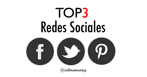 top 3 redes sociales twitter facebook pinterest