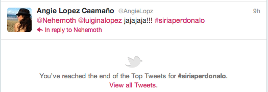 primer tuit #siriaperdonalo