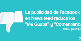 La publicidad de Facebook en News feed reduce los  “Me Gusta” y “Comentarios”