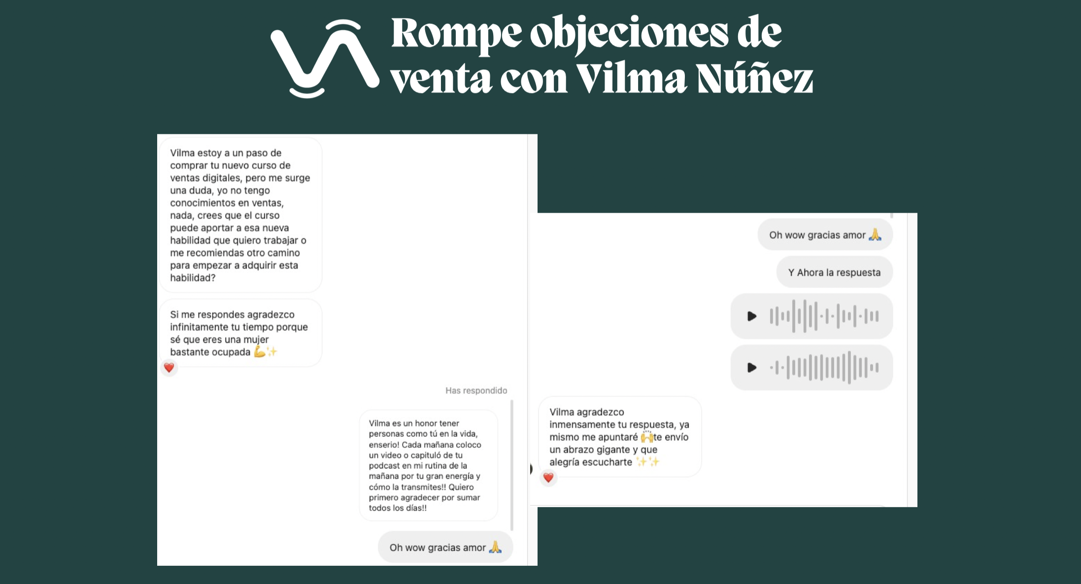 Cómo romper objeciones de venta en Whatsapp y DMs de Instagram – Vilma Núñez