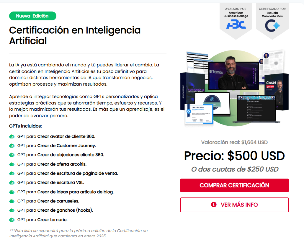 certificación de inteligencia artificial