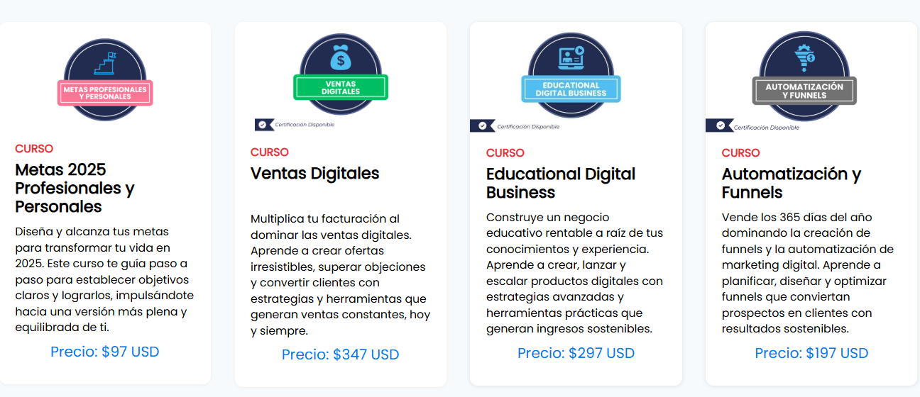 cursos de marketing, ventas y negocios de vilma núñez