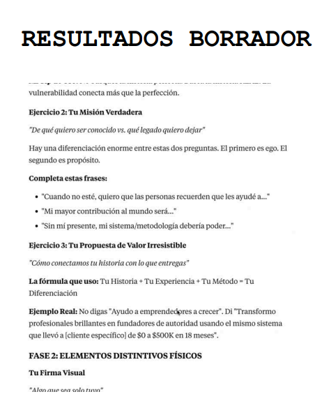 Ejercicios de misión personal y propuesta de valor diferenciada para sistemas de marketing con IA y posicionamiento de marca