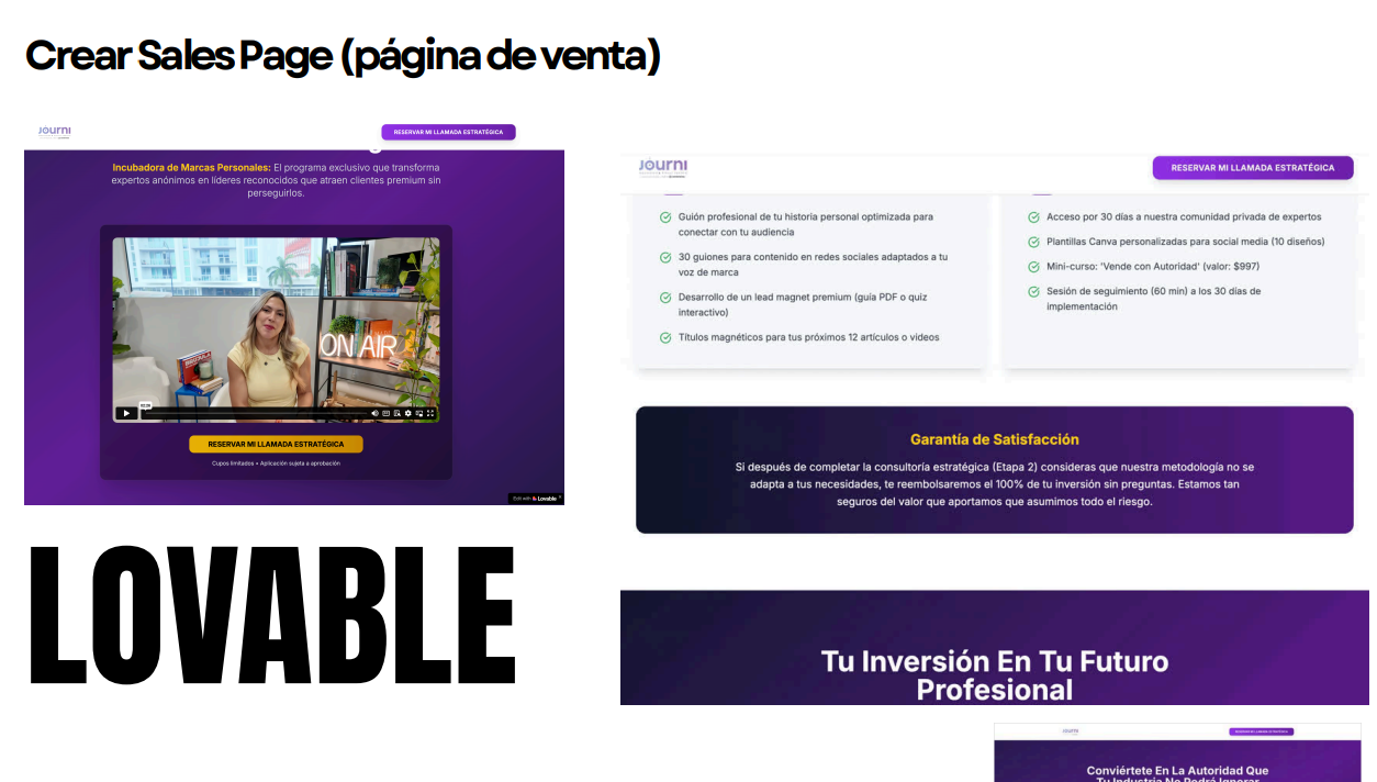 Ejemplo de sales page optimizada con IA: estructura, ofertas y garantía para sistemas de marketing de alto rendimiento