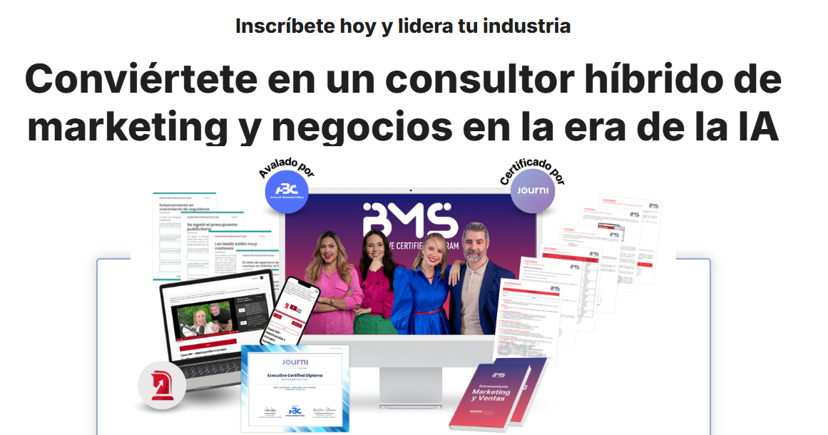 Llamada a acción para programa Business Marketing Strategist - Conviértete en consultor híbrido de marketing y negocios en la era de la inteligencia artificial