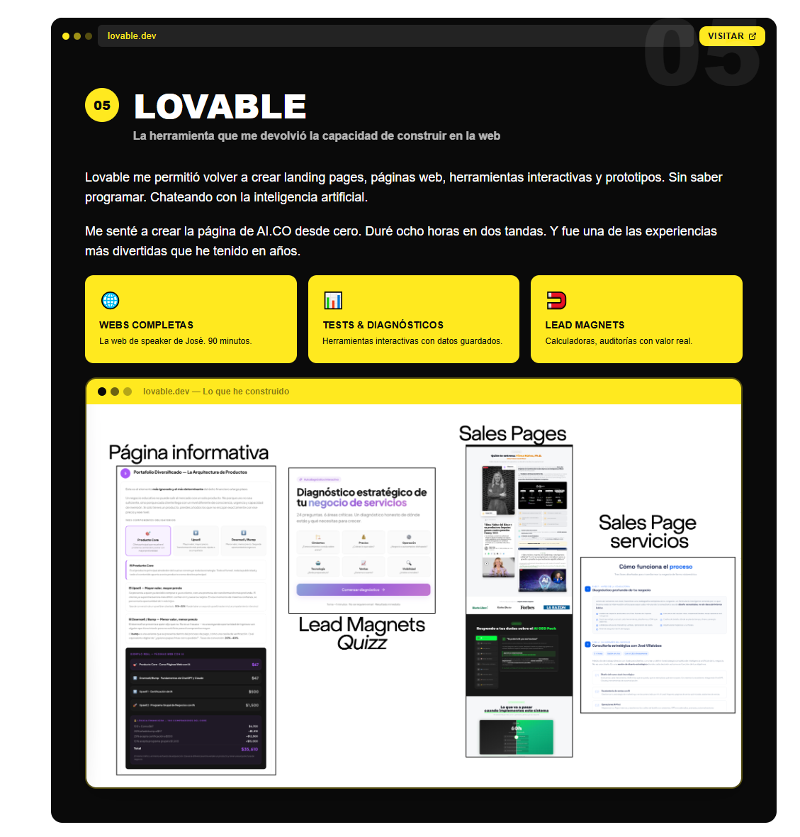 herramientas de Vibe Marketing. Lovable. Vilma núñez. infografía