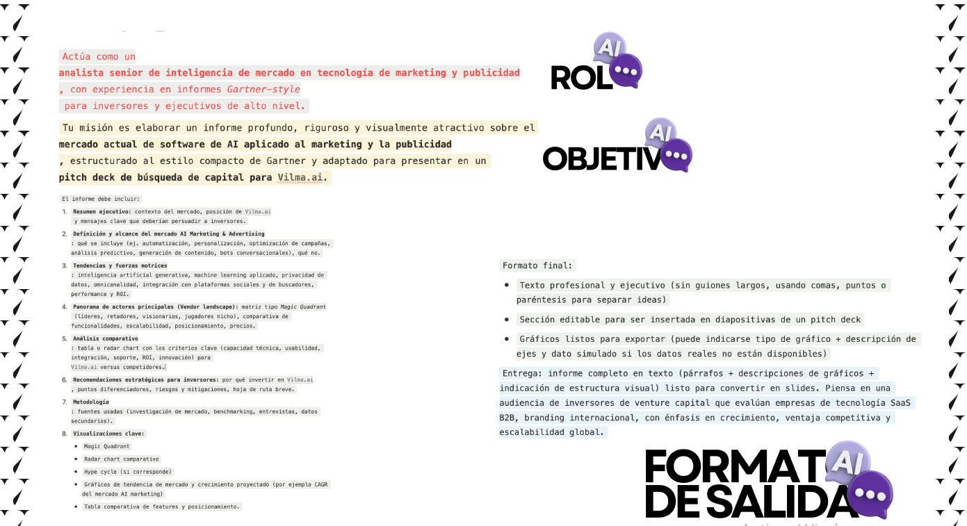 qué es un prompt de IA. Vilma Núñez. ejemplo real. niveles de IA en marketing