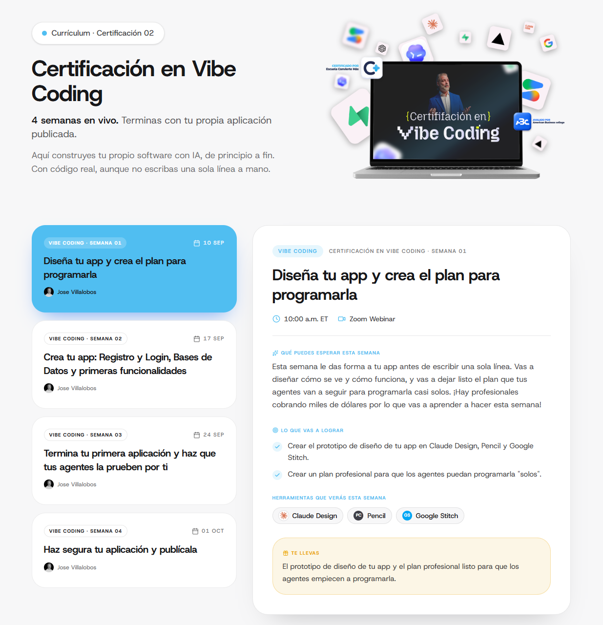 certificación en vibe coding en español